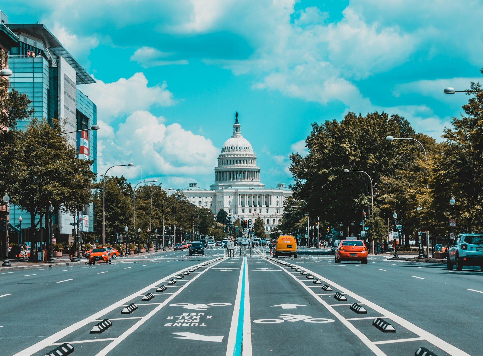 Pennsylvania Avenue leading to the US Capitol in Washington DC