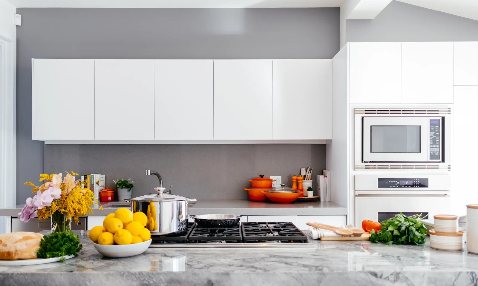 Spotless kitchen counter after professional cleaning