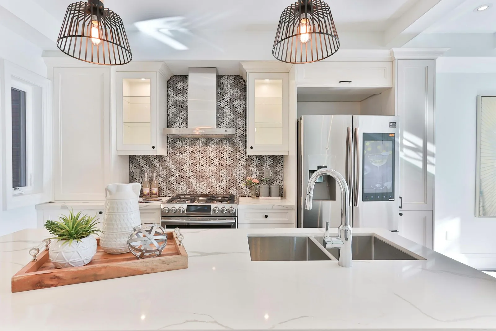 Luxury kitchen counters cleaned to a shine