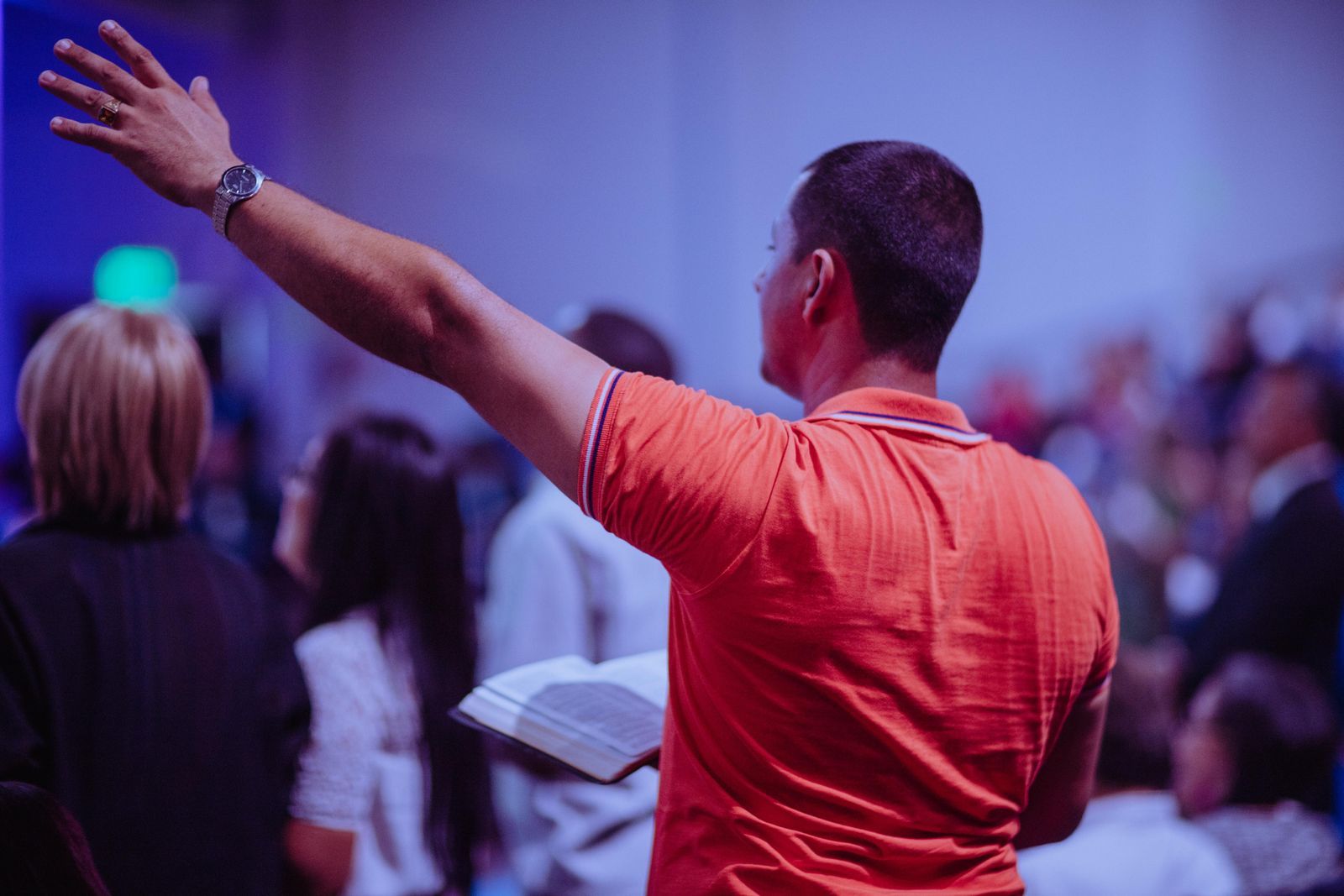 Congregation gathered during a worship service