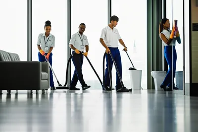 TotalMGT Janitorial Services of Washington DC team cleaning an office in Washington DC